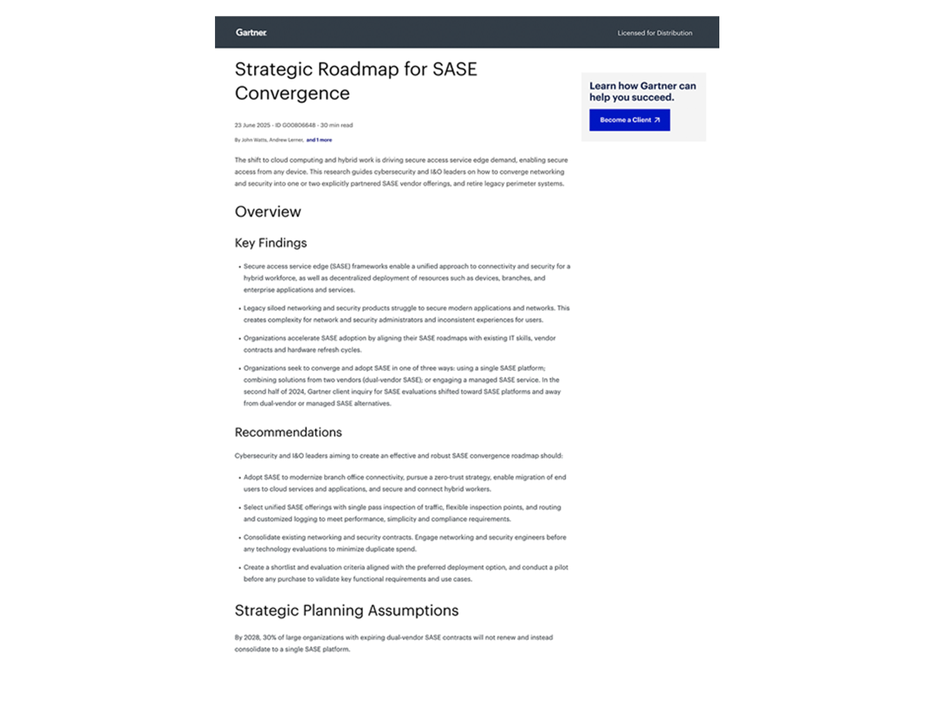 Gartner Report Cover