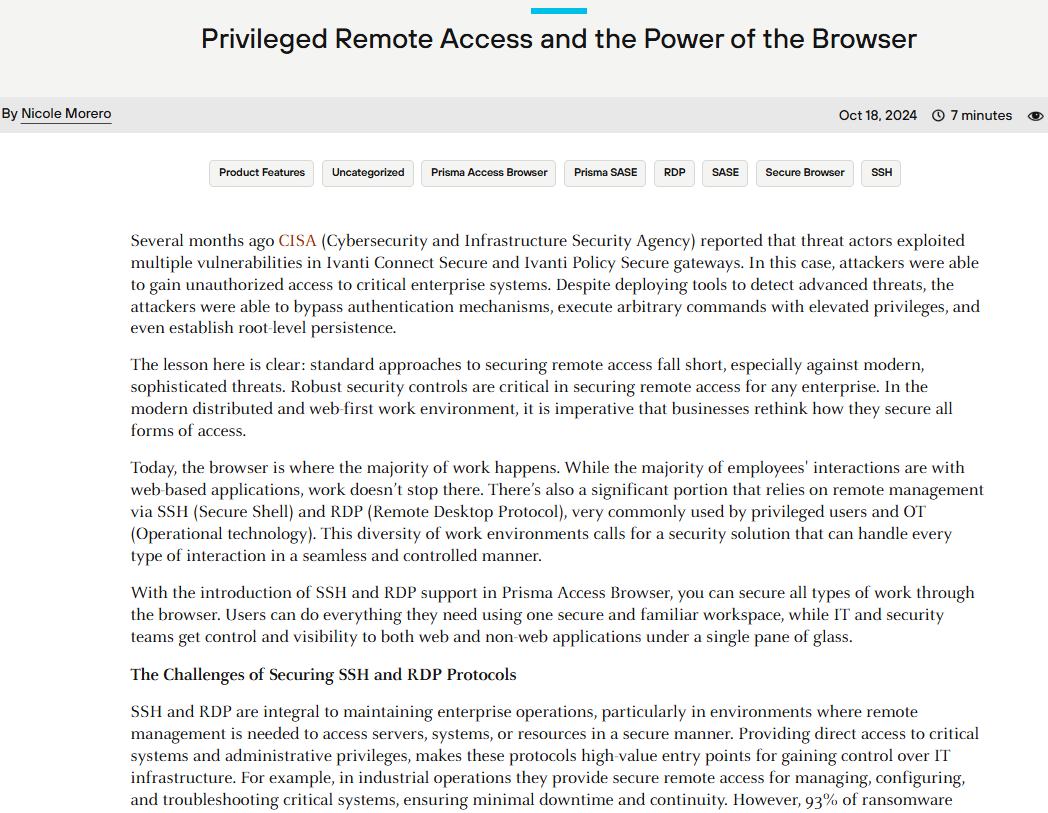 Privileged Remote Access and the Power of the Browser