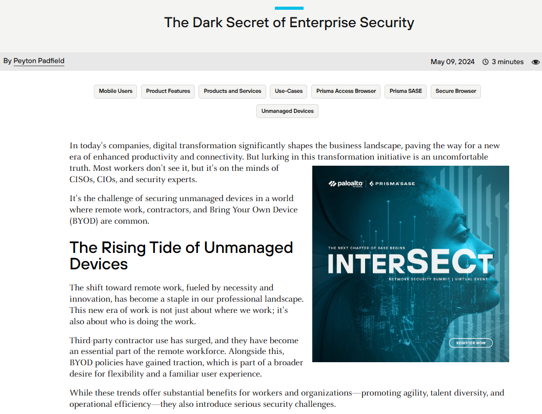 The Dark Secret of Network Security