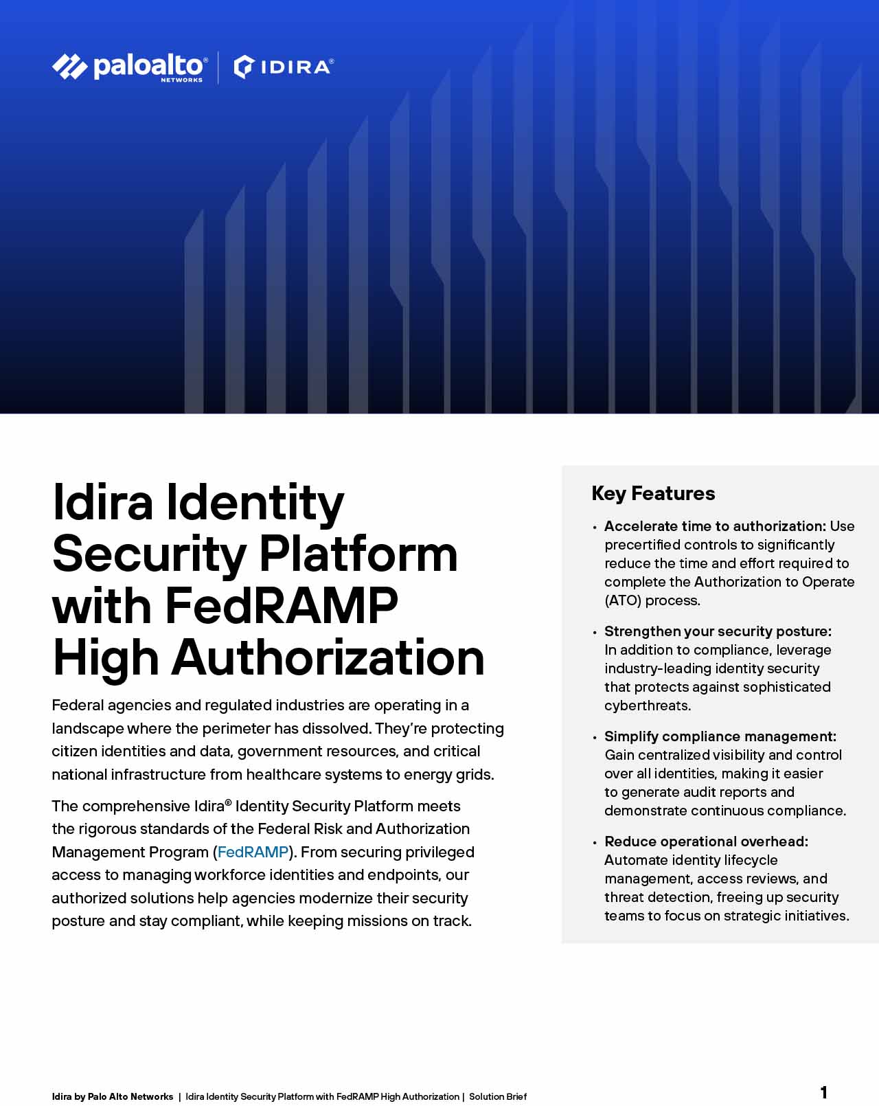Idira Identity Security Platform with FedRAMP High Authorization